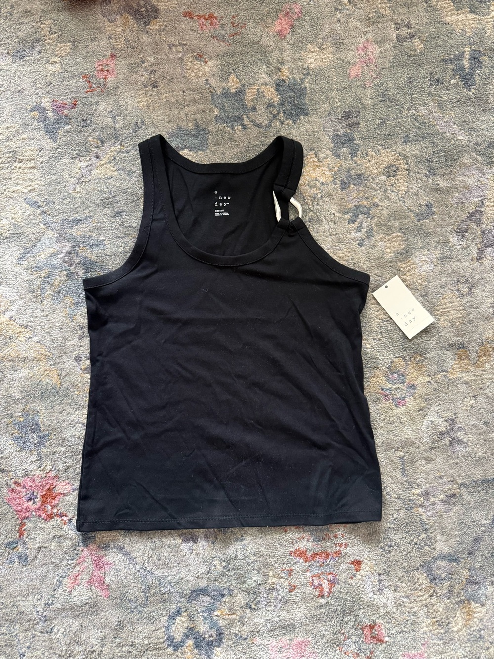 a new day Black Tank with Silver Ring Accent